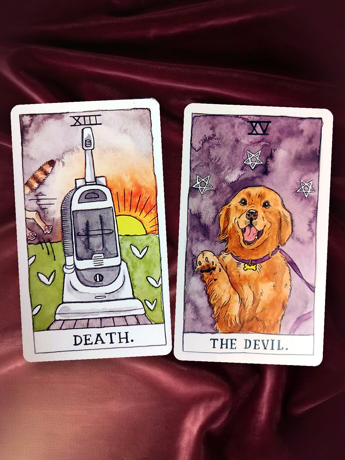 貓塔羅把死神畫成吸塵器，惡魔畫成狗